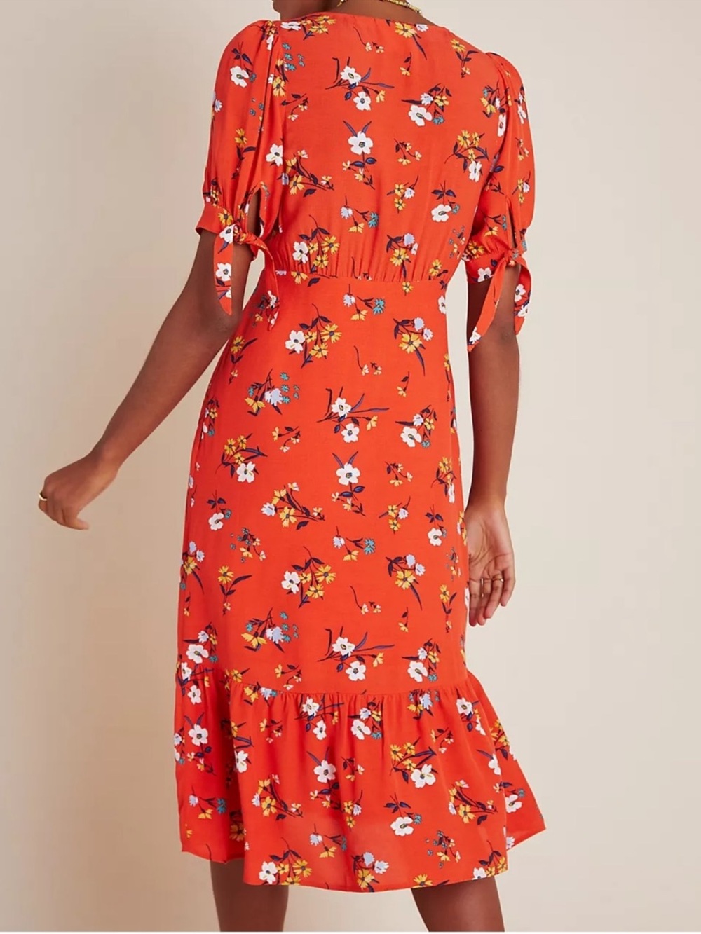 Anthropologie Maeve Eudora Floral Button Front Midi Dress | Size 12 | Like New - Picture 3 of 8